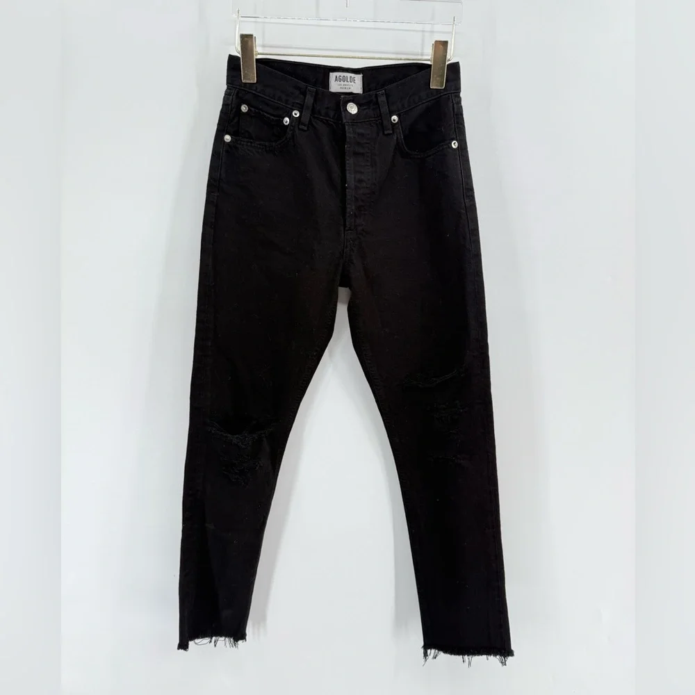 AGOLDE Jamie High Rise Classic Jeans Coal Black‎ size 24